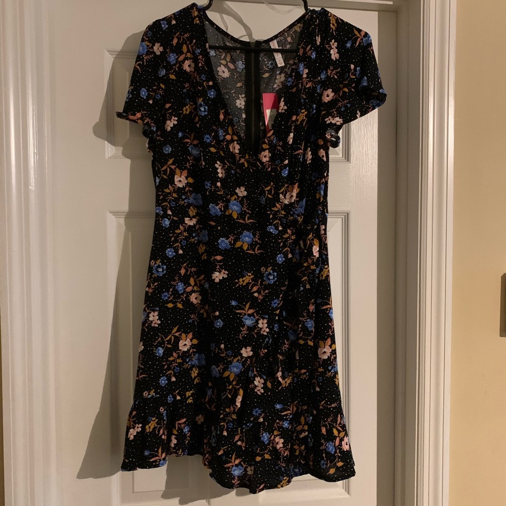 Floral front tie summer dress